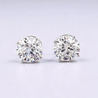 4 Carat Forever Round Brilliant Lab Grown Diamond Stud Earrings in 14K Gold - Rarest Jewelries