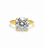 4.01 Carat Round Brilliant Lab Grown Diamond Engagement Solitaire Ring in 14K Gold - Rarest Jewelries