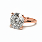 4.01 Carat Round Brilliant Lab Grown Diamond Engagement Solitaire Ring in 14K Gold - Rarest Jewelries