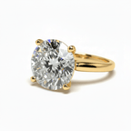 4.01 Carat Round Brilliant Lab Grown Diamond Engagement Solitaire Ring in 14K Gold - Rarest Jewelries