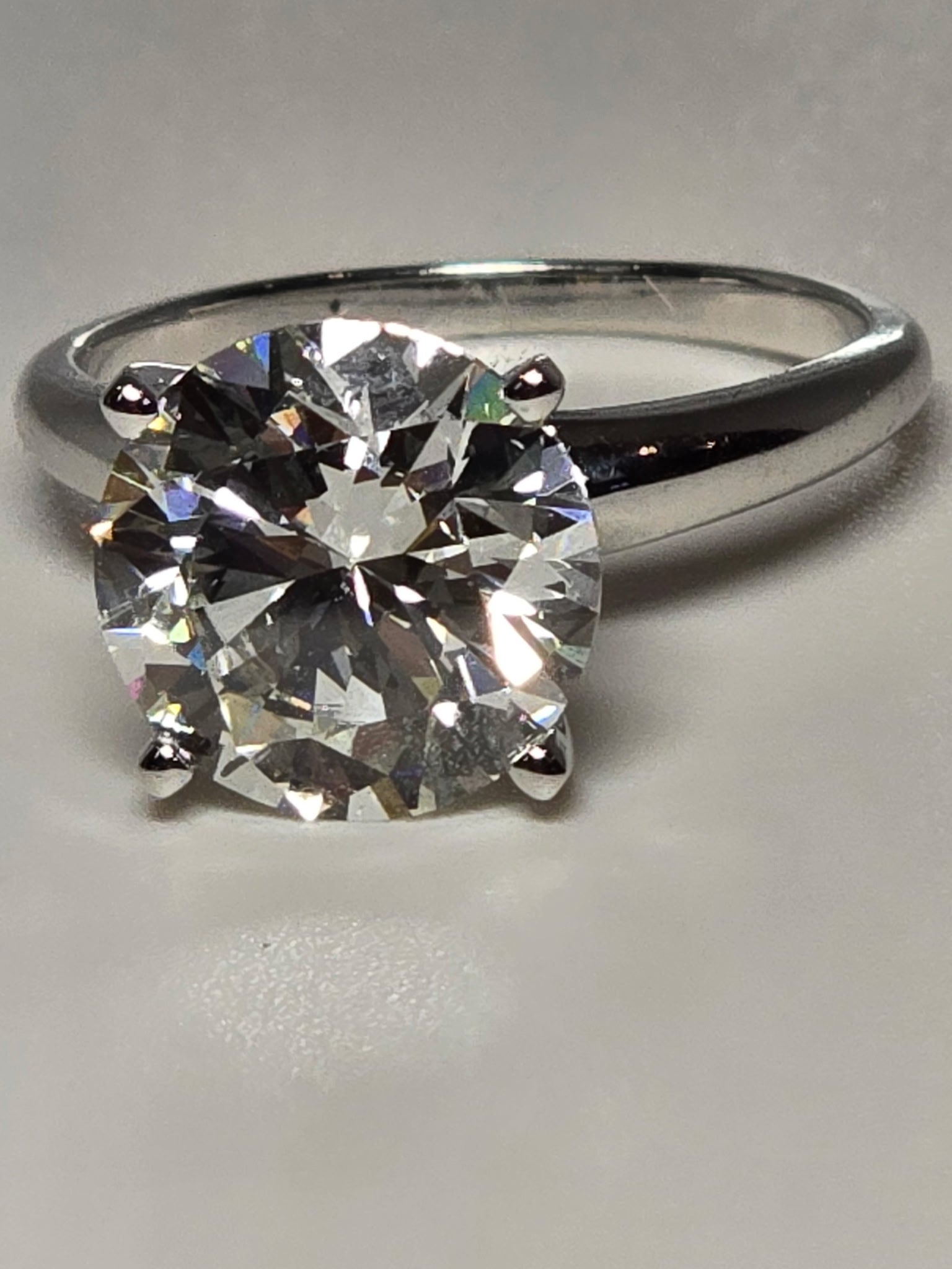4.01 Carat Round Brilliant Lab Grown Diamond Engagement Solitaire Ring in 14K Gold - Rarest Jewelries
