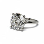 4.01 Carat Round Brilliant Lab Grown Diamond Engagement Solitaire Ring in 14K Gold - Rarest Jewelries
