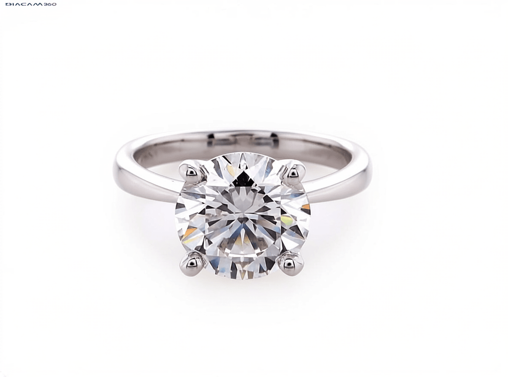 5.01 Carat Round Brilliant Lab Grown Diamond Engagement Solitaire Ring in 14K Gold - Rarest Jewelries