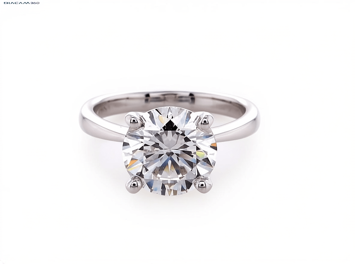 5.01 Carat Round Brilliant Lab Grown Diamond Engagement Solitaire Ring in 14K Gold - Rarest Jewelries