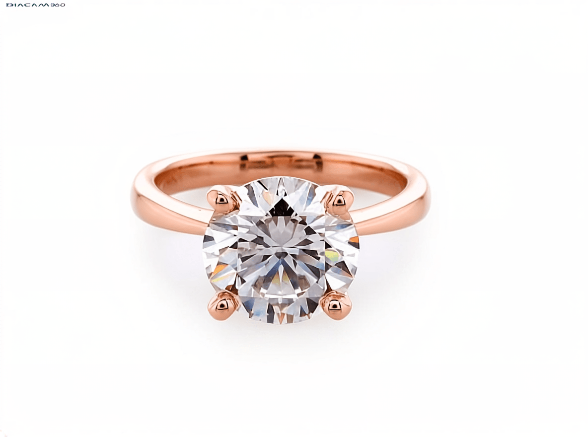 5.01 Carat Round Brilliant Lab Grown Diamond Engagement Solitaire Ring in 14K Gold - Rarest Jewelries