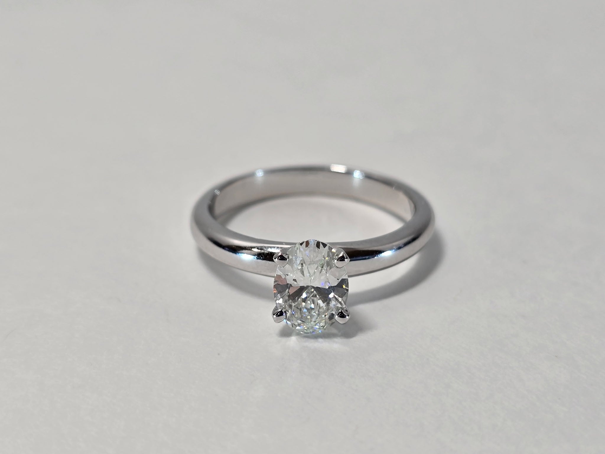 1 Carat Oval Cut Lab Grown Diamond Solitaire Engagement Ring in 14K Gold