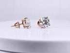 6 Carat Round Brilliant Lab Grown Diamond Stud Earrings in 14K Gold - Rarest Jewelries