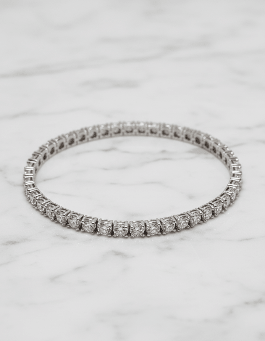 7.5 Ctw Lab Grown Diamond Round Tennis Bracelet in 14K Gold - Rarest Jewelries