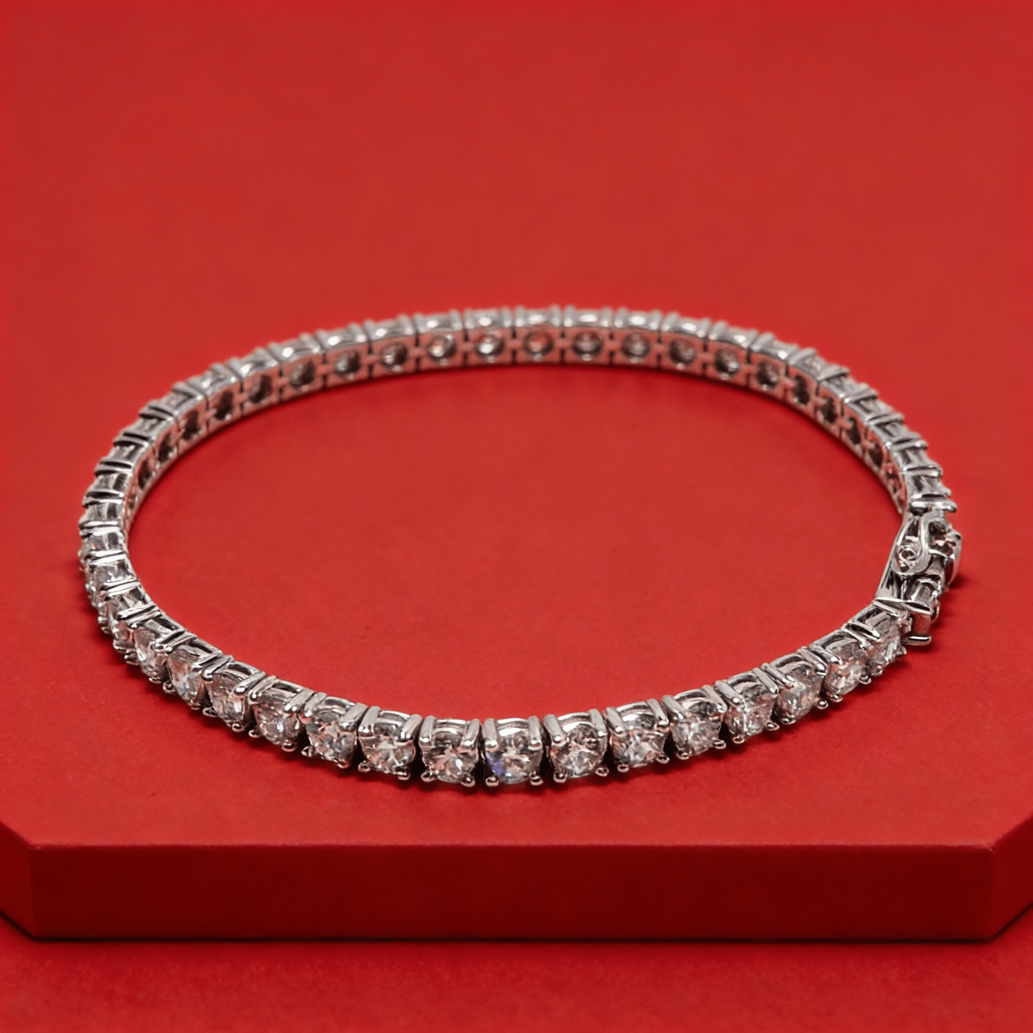 7.5 Ctw Lab Grown Diamond Round Tennis Bracelet in 14K Gold - Rarest Jewelries