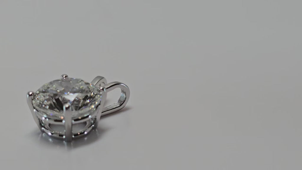 3.00 Carat Round Brilliant Lab Grown Diamond Pendant in 14K Gold