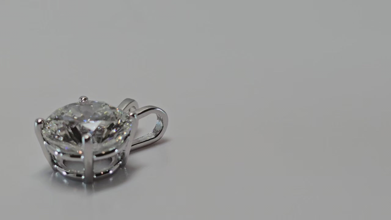 3.00 Carat Round Brilliant Lab Grown Diamond Pendant in 14K Gold