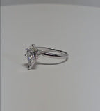 3.01 Carat Pear Cut Lab Grown Diamond Engagement Promise Ring in 14K Gold
