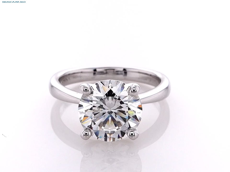 3 Carat Round Brilliant Cut Lab Grown Diamond Solitaire Ring in 14K Gold
