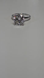 5.01 Carat Round Brilliant Lab Grown Diamond Engagement Solitaire Ring in 14K Gold