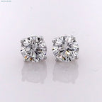 2 Carat Round Brilliant Lab Grown Diamond Stud Earrings in 14K Gold