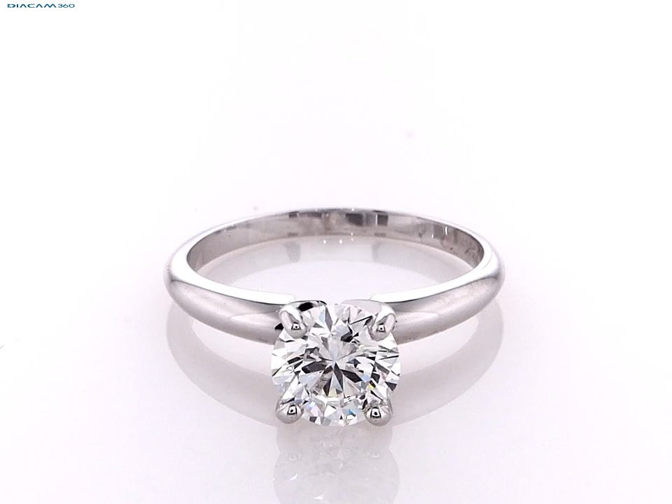 1 Carat Round Brilliant Lab Grown Diamond Solitaire Ring in 14K Gold