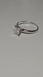 1.03 Carat Emerald Cut Lab Grown Diamond Engagement Promise Ring in 14K Gold