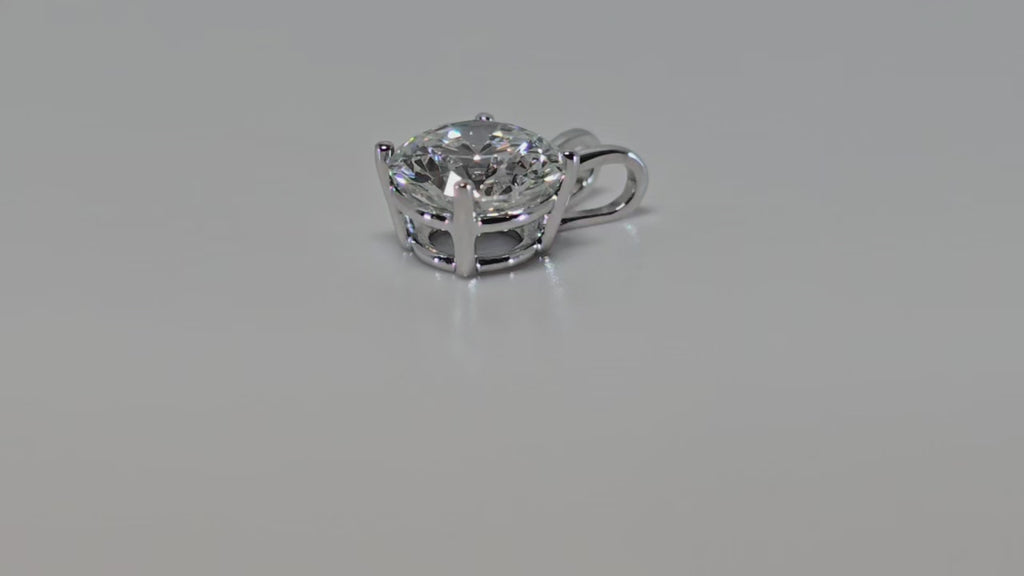 1.98 Carat Brilliant Round Lab Grown Diamond Pendant in 14K Gold