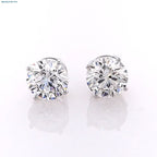 4 Carat Forever Round Brilliant Lab Grown Diamond Stud Earrings in 14K Gold